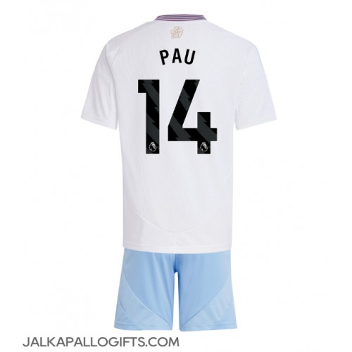 Aston Villa Pau Torres #14 Vieras Peliasu Lasten 2024-25 Lyhythihainen (+ Lyhyet housut)